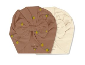 2 bonnets en coton Citron Vanille - Konges Slojd